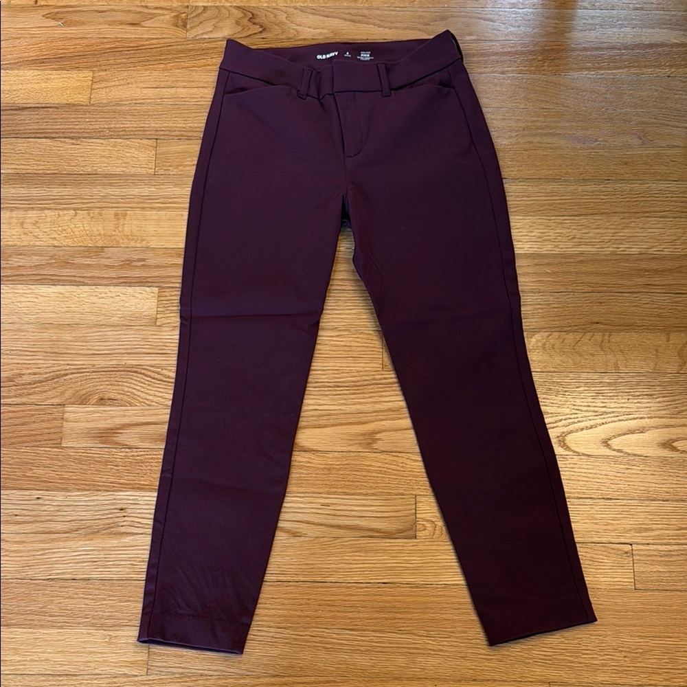 Old Navy Burgundy/Maroon High Rise Pixie Petite Fit Pants 4p